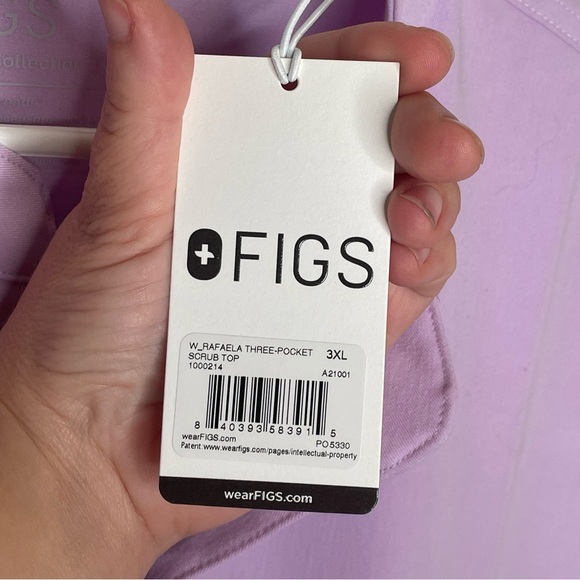 Figs Rafaela Oversized Scrub Top 3 Pocket Healthcare in Lavender Purple 3XL - Picture 12 of 12